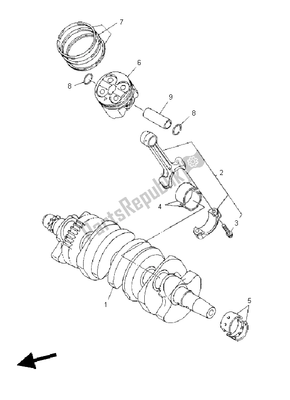 All parts for the Crankshaft & Piston of the Yamaha XJ6 FA 600 2011