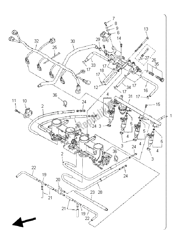 All parts for the Intake 2 of the Yamaha FZ6 SHG Fazer 600 2008