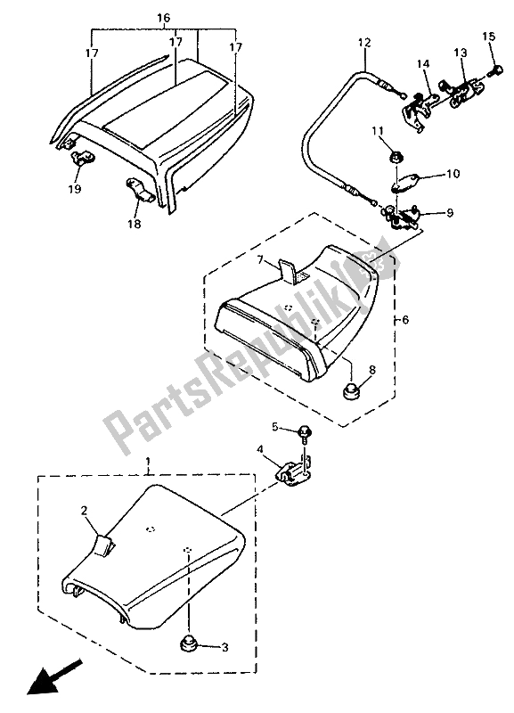 Alle onderdelen voor de Stoel van de Yamaha YZF 750R 1993