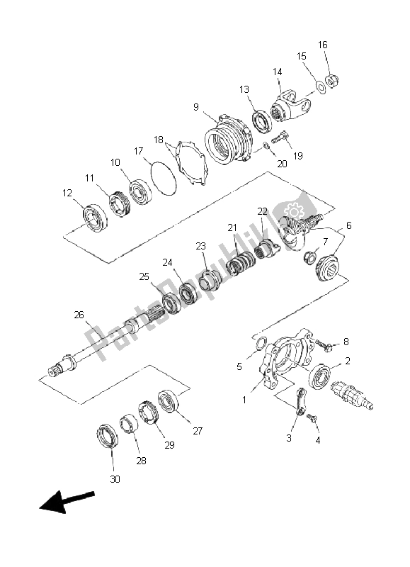 Tutte le parti per il Marcia Centrale del Yamaha YFM 400F Kodiak 4X4 2003