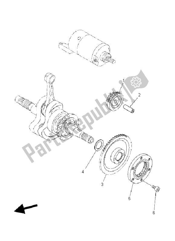 All parts for the Starter Clutch of the Yamaha YFM 350 FA Bruin 4X4 2006