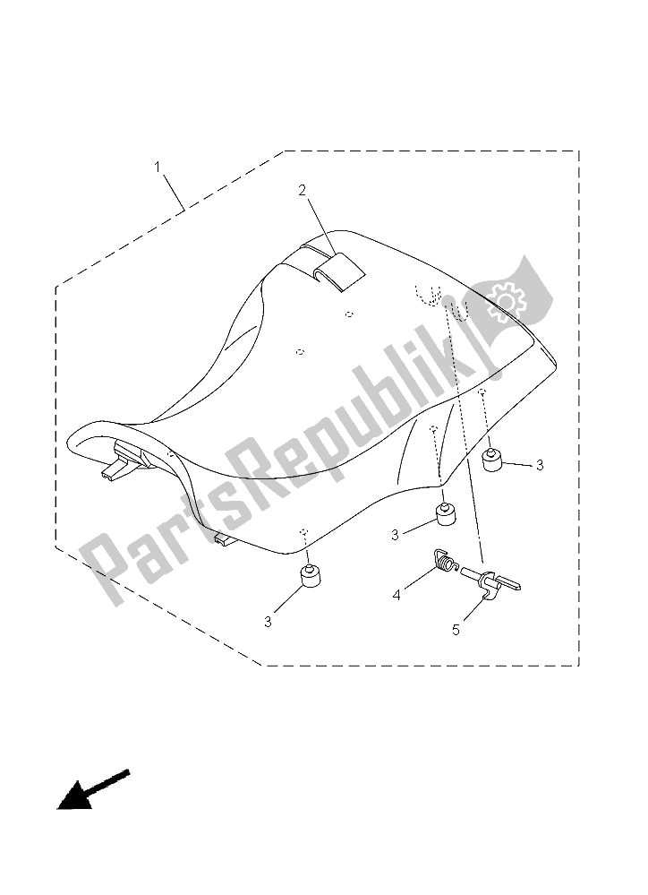 Wszystkie części do Siedzenie Yamaha YFM 450 Fwad IRS Grizzly 4X4 2015