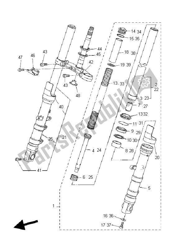 Wszystkie części do Przedni Widelec Yamaha FZ6 N 600 2007