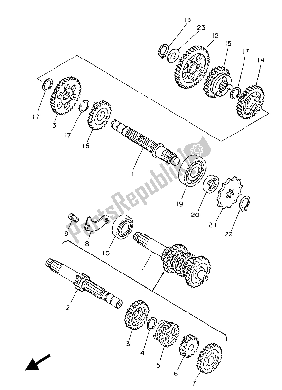 Tutte le parti per il Trasmissione del Yamaha YSR 80 1988