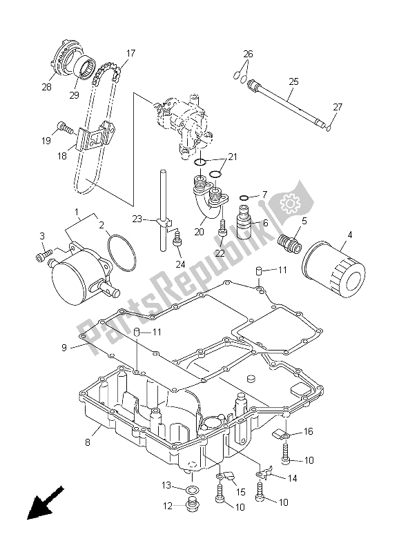 All parts for the Oil Cooler of the Yamaha FJR 1300A 2005