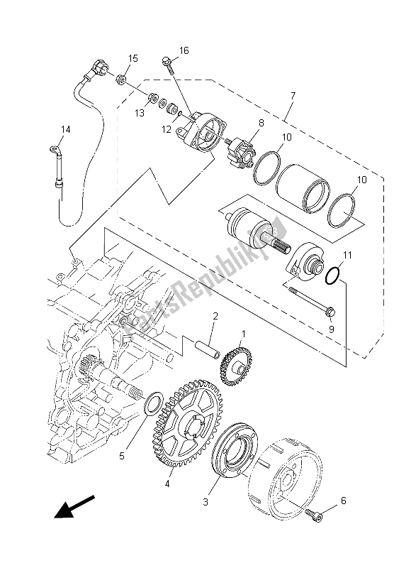 All parts for the Starter of the Yamaha XP 500A 2015