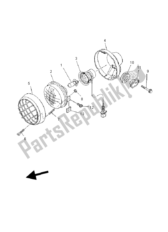 All parts for the Headlight of the Yamaha YFM 350 FW Wolverine 4X4 2000