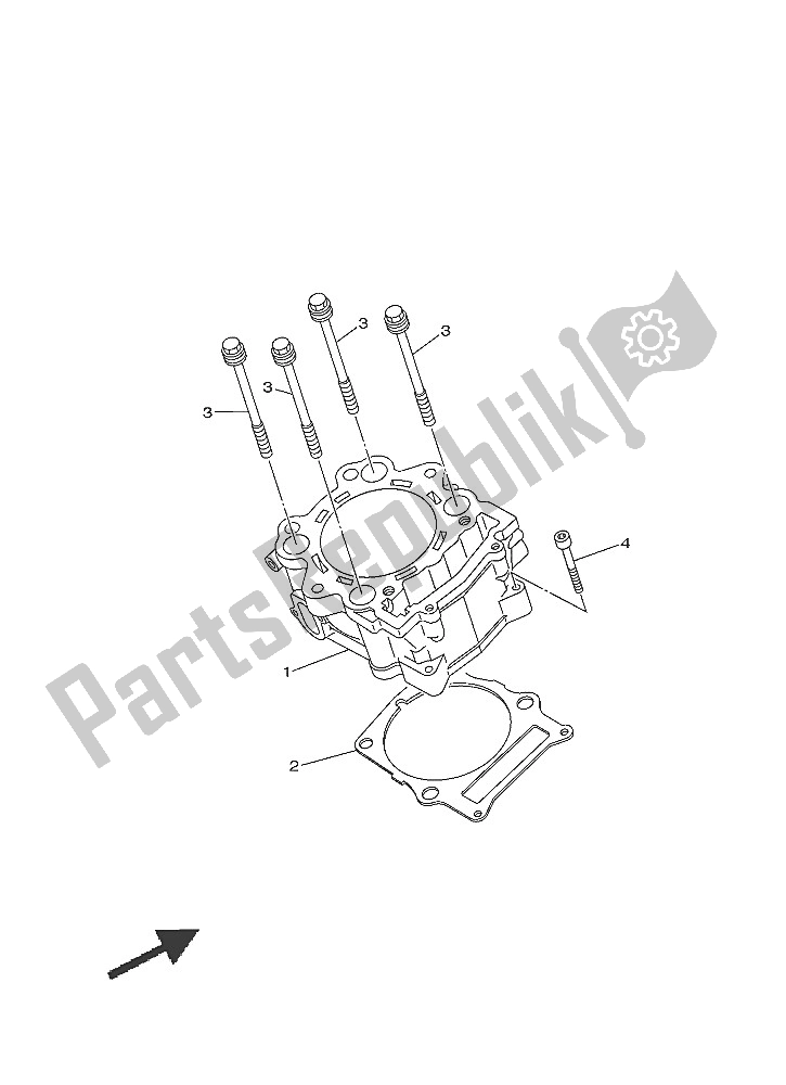 Tutte le parti per il Cilindro del Yamaha YXM 700E 2016