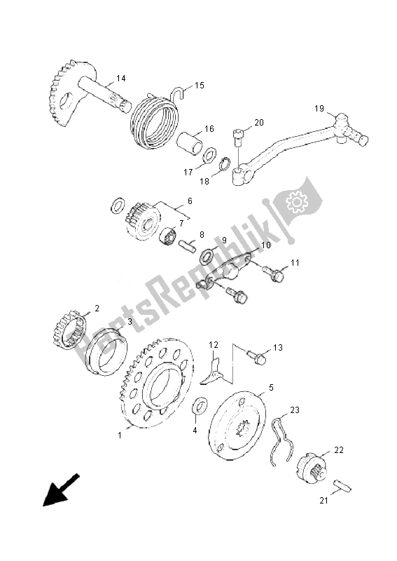 All parts for the Starter of the Yamaha XC 125 Cygnus X 2007