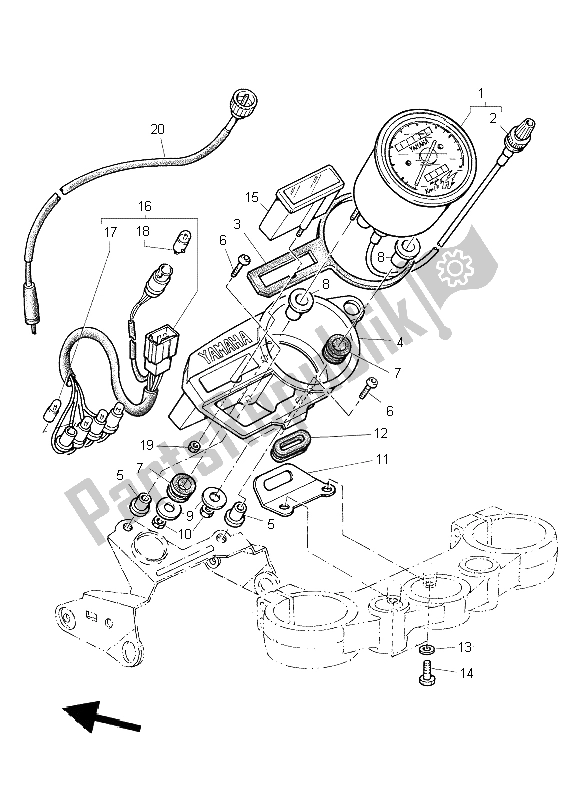 Toutes les pièces pour le Mètre du Yamaha TT 600 RE 2004