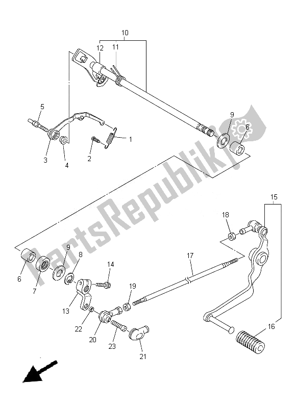 All parts for the Shift Shaft of the Yamaha FZ8 S 800 2014