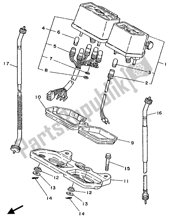 All parts for the Meter of the Yamaha DT 125R 1988