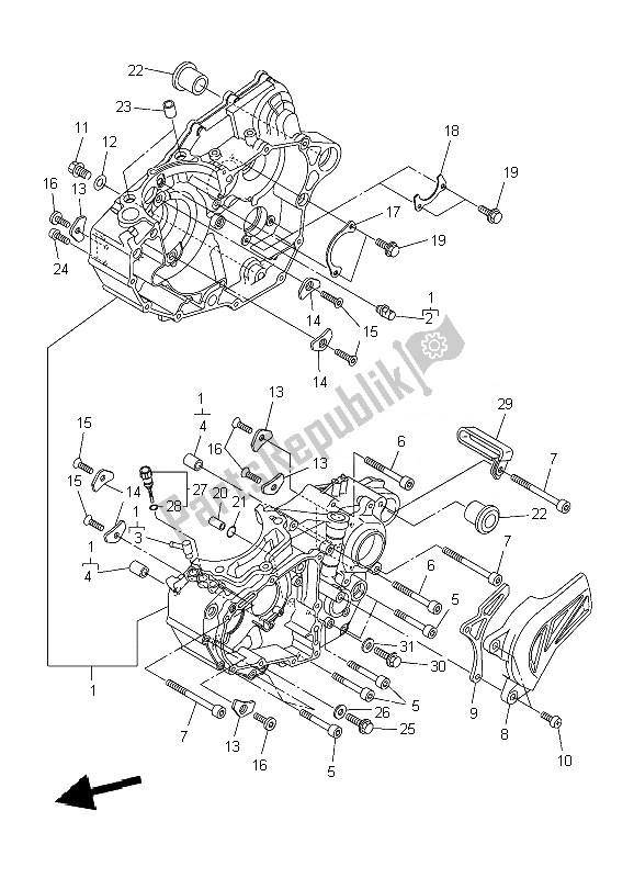 Todas las partes para Caja Del Cigüeñal de Yamaha YZ 450F 2007