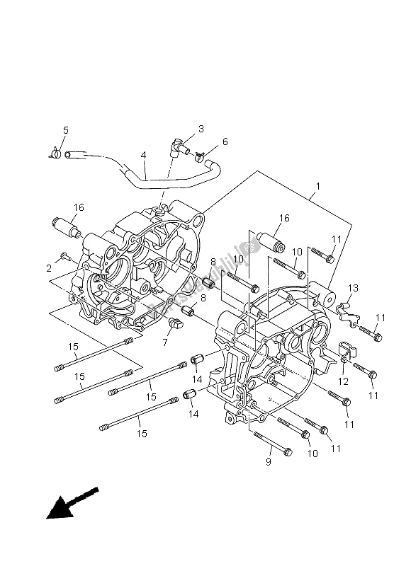 All parts for the Crankcase of the Yamaha TT R 110E 2013