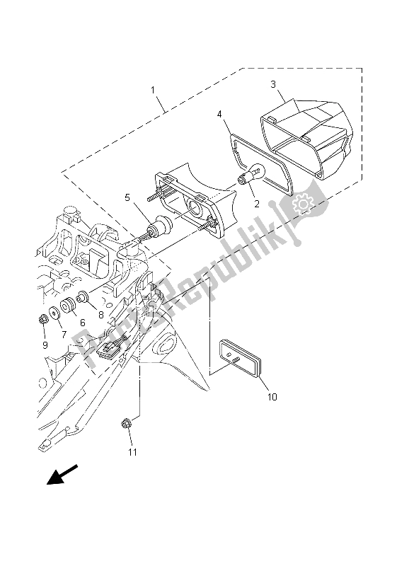 Tutte le parti per il Fanale Posteriore del Yamaha TDM 900 2003