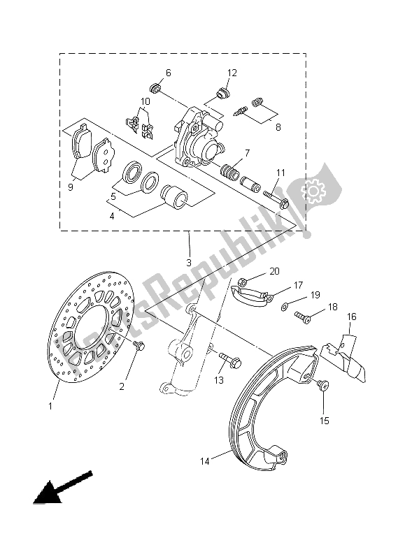 Tutte le parti per il Pinza Freno Anteriore del Yamaha DT 125 RE 1998