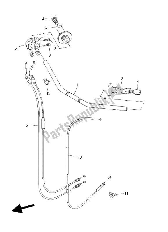 Tutte le parti per il Maniglia E Cavo Dello Sterzo del Yamaha FZ1 SA Fazer 1000 2009