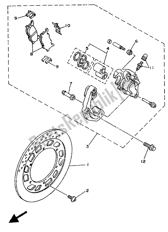 Tutte le parti per il Pinza Freno Anteriore del Yamaha TDR 125 1993