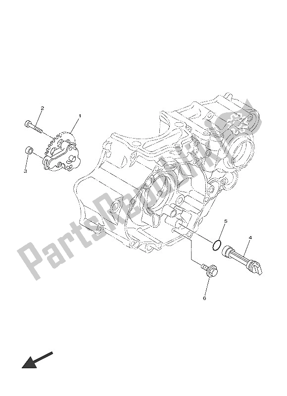 All parts for the Oil Pump of the Yamaha WR 250F 2016