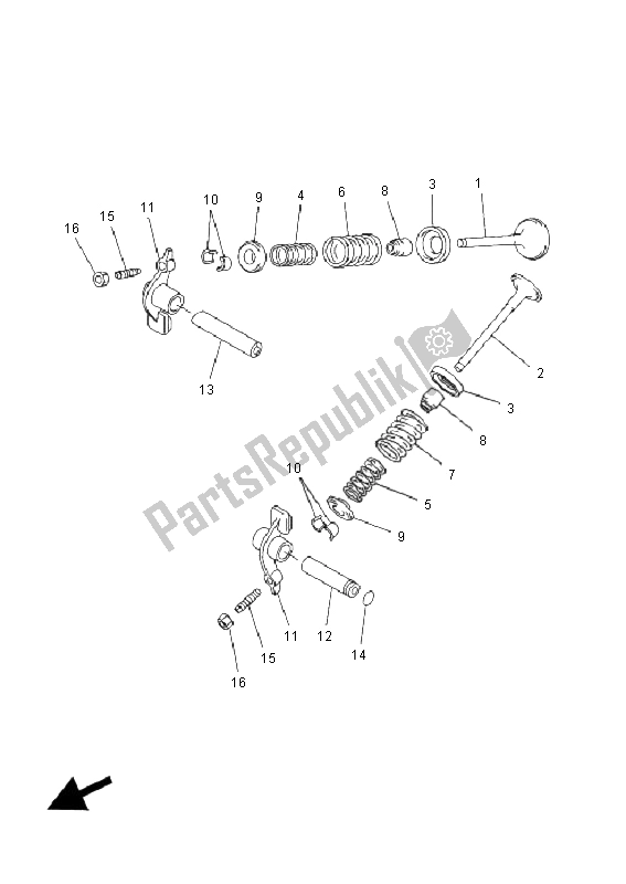 All parts for the Valve of the Yamaha VP 250 X City 2008