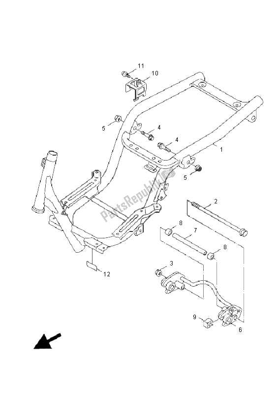 Todas as partes de Quadro, Armação do Yamaha XF 50E 4T Giggle 2008
