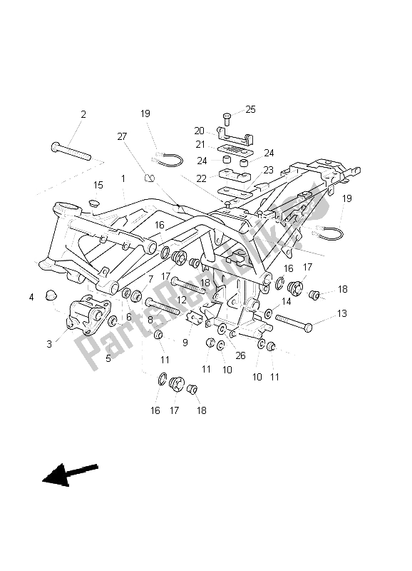 Tutte le parti per il Telaio del Yamaha BT 1100 Bulldog 2002