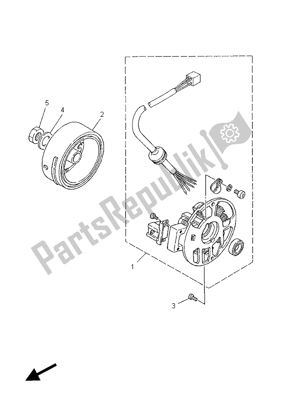 All parts for the Generator of the Yamaha CS 50R JOG 2012