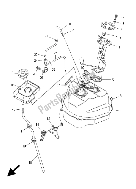 Alle onderdelen voor de Benzinetank van de Yamaha XP 500A T MAX 2007