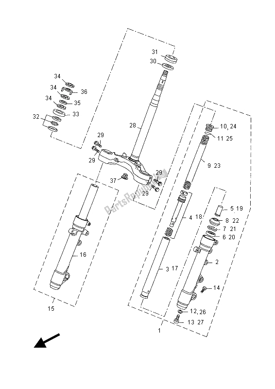 All parts for the Steering of the Yamaha YP 125R 2015