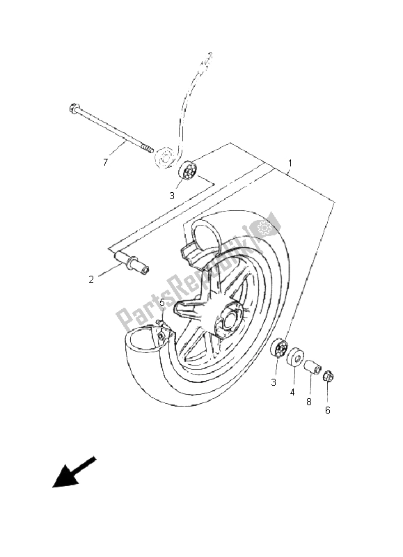 Alle onderdelen voor de Voorwiel van de Yamaha CS 50 RR LC JOG 2008