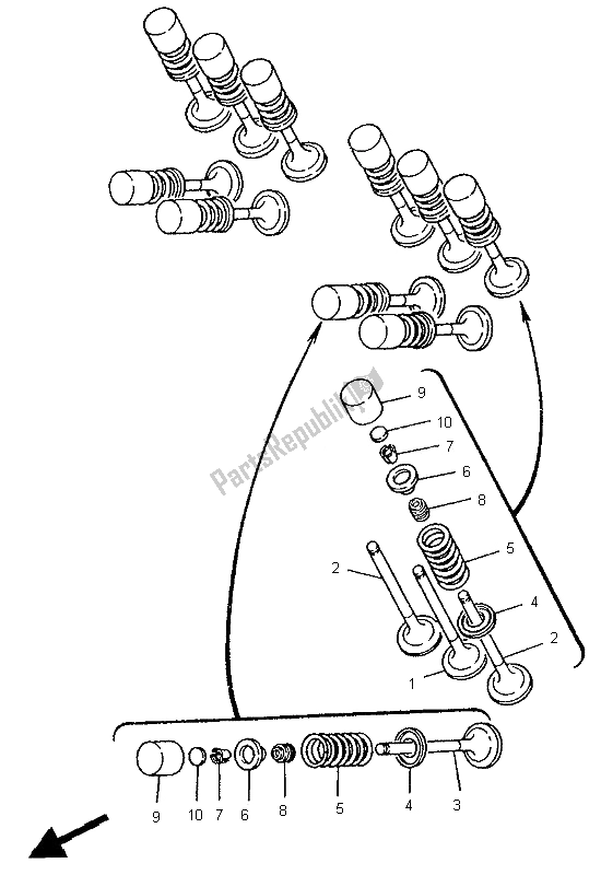 Tutte le parti per il Valvola del Yamaha TDM 850 1995