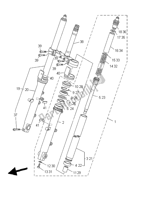 Wszystkie części do Przedni Widelec Yamaha TDM 900 2002