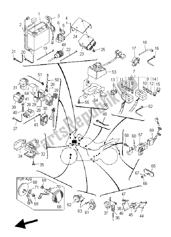 All parts for the Electrical 2 of the Yamaha FJR 1300 AS 2007