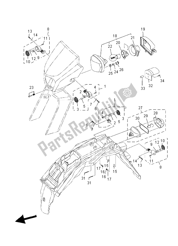 All parts for the Electrical 1 of the Yamaha XT 125R 2006