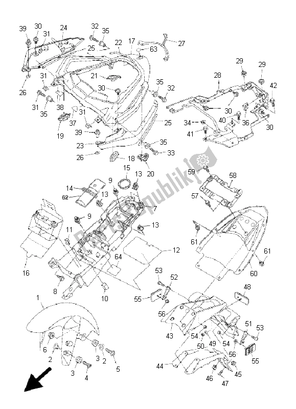 Toutes les pièces pour le Aile du Yamaha FZ1 S Fazer 1000 2008