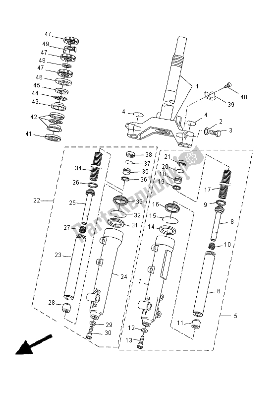 Tutte le parti per il Forcella Anteriore del Yamaha EW 50N 2014