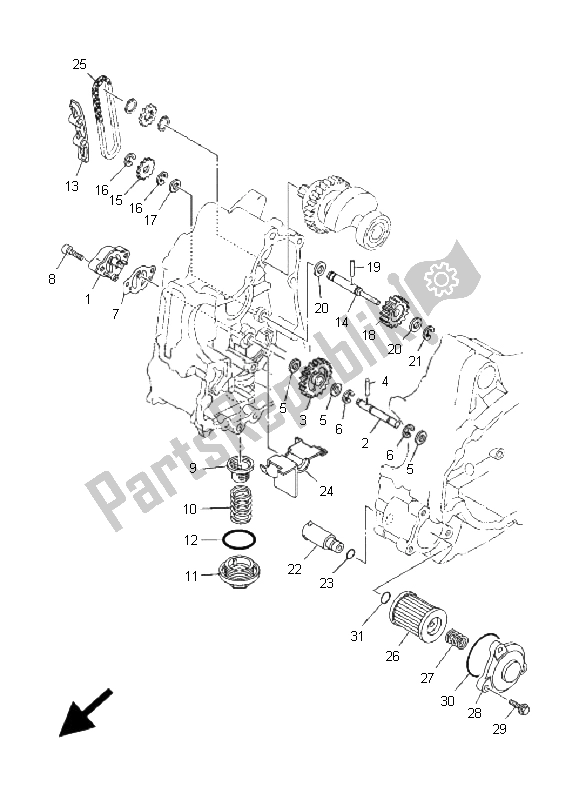 Toutes les pièces pour le La Pompe à Huile du Yamaha YP 400 Majesty 2008