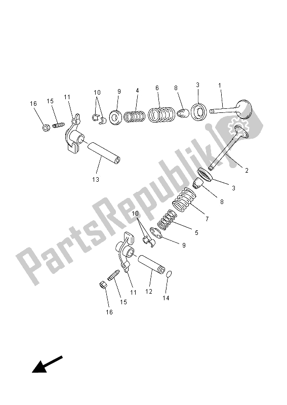 All parts for the Valve of the Yamaha VP 250 X City 2012