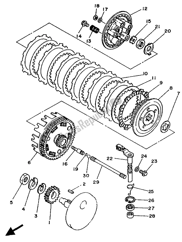 Todas las partes para Embrague de Yamaha XT 350 1992