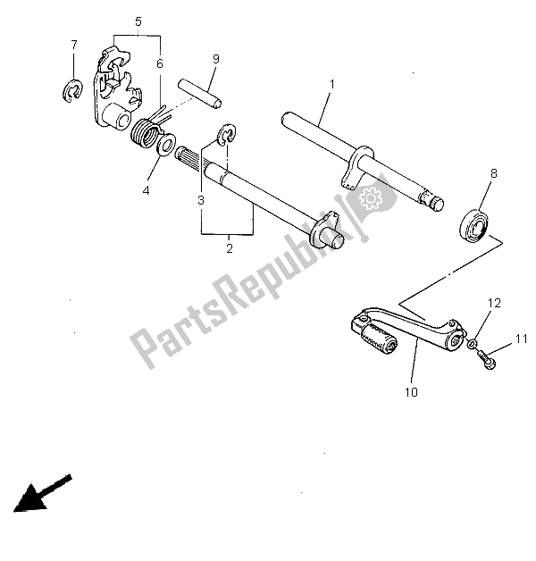 Todas as partes de Eixo De Mudança do Yamaha TT 600R 1999