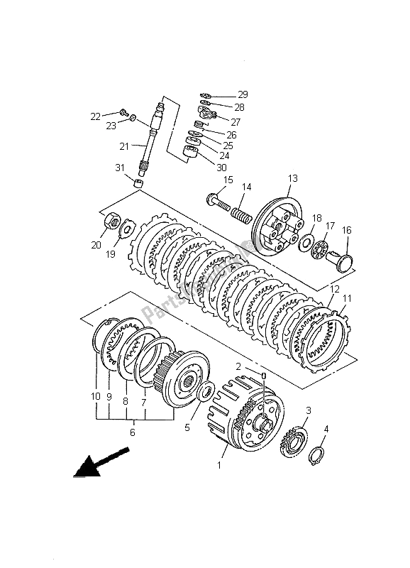 Toutes les pièces pour le Embrayage du Yamaha XJ 600S Diversion 2000