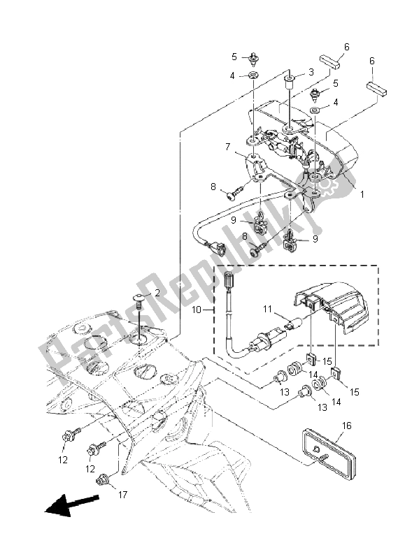 Tutte le parti per il Fanale Posteriore del Yamaha XT 1200Z Tenere 2011
