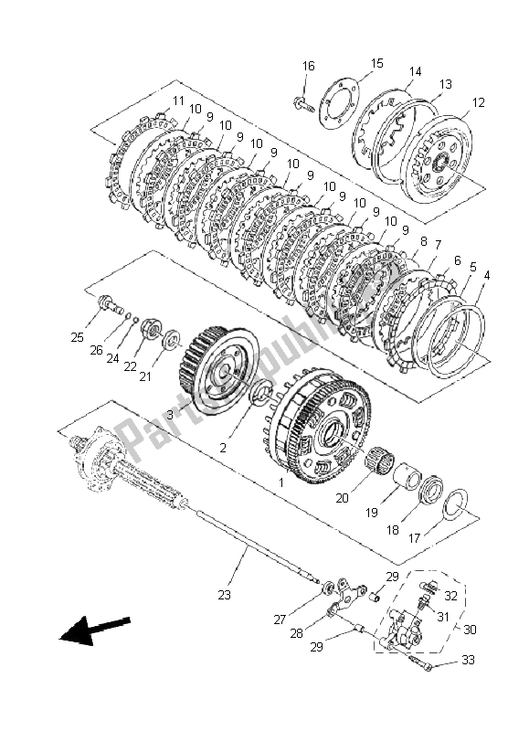 All parts for the Clutch of the Yamaha XT 1200Z Tenere 2011