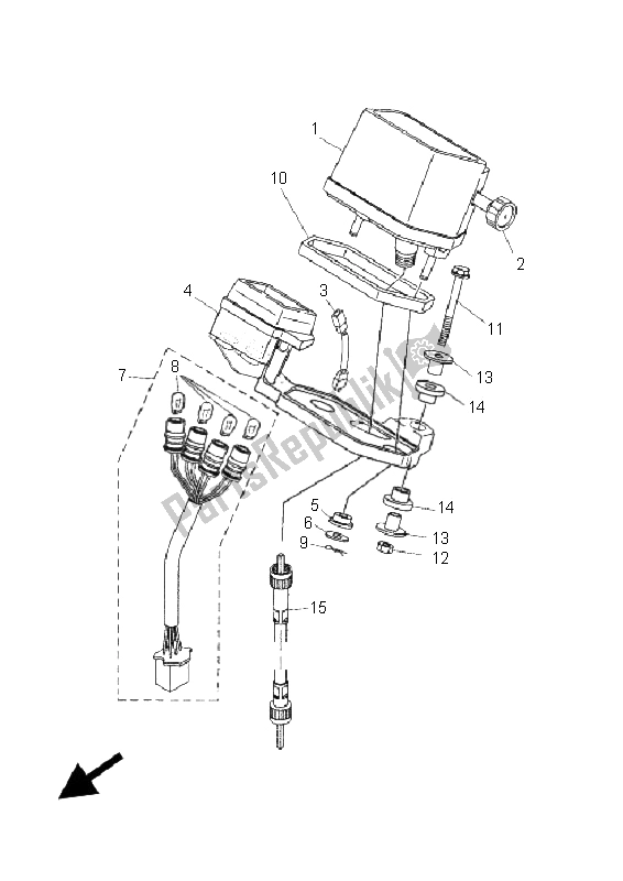 All parts for the Meter of the Yamaha DT 125 RE 2005