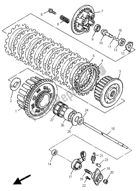 Toutes les pièces pour le Embrayage du Yamaha FZR 600R 1995