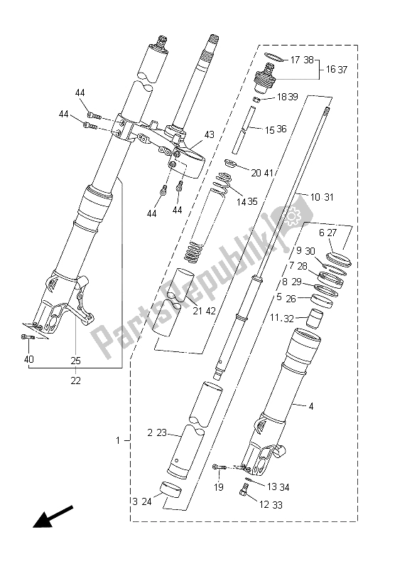 Wszystkie części do Przedni Widelec Yamaha VMX 17 1700 2015