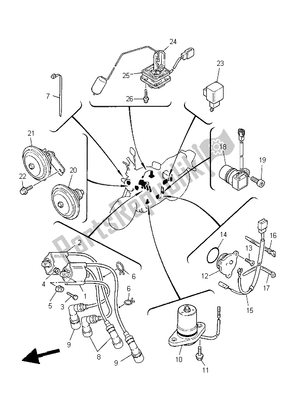 Toutes les pièces pour le électrique 1 du Yamaha XJR 1300 2006