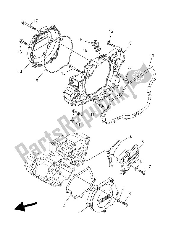 Todas las partes para Tapa Del Cárter 1 de Yamaha YZ 250 2009