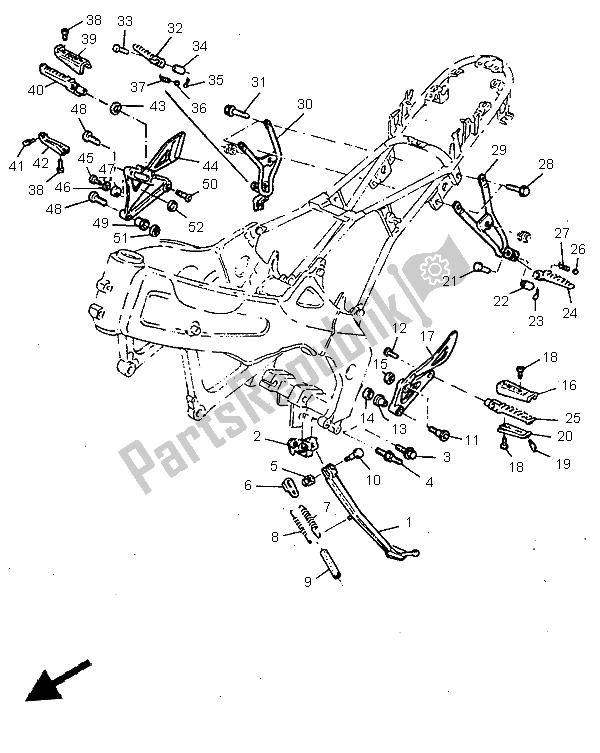 Tutte le parti per il Stand E Poggiapiedi del Yamaha SZR 660 1997