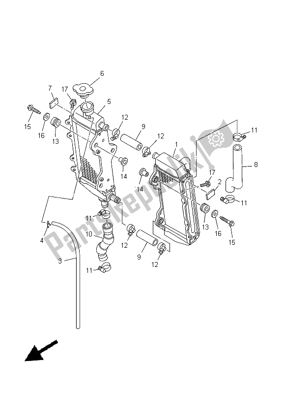 Todas las partes para Radiador Y Manguera de Yamaha YZ 250 2014